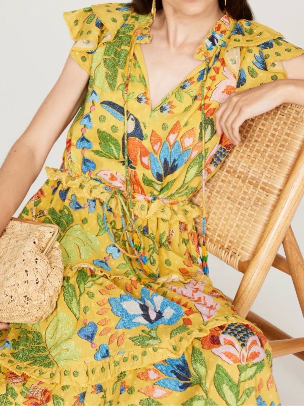 Farm Rio Summer Garden Midi Dress - XS